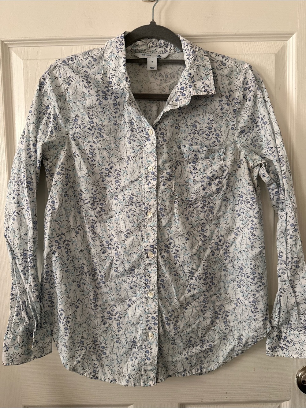 Old Navy Light Blue Floral Button-Down Shirt